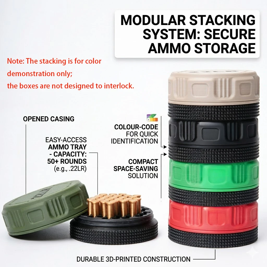 Mini .22LR Munitions-Aufbewahrungsbox im Taschenformat, Platz – Bild 6