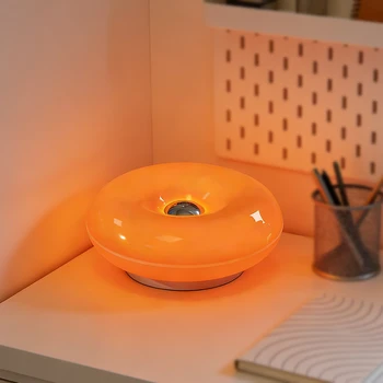 Donut-förmige LED-Tischlampe, Dimmbare Warme Ambiente-Nachtleuchte für Schlafzimmer, Wohnzimmer