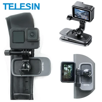 TELESIN 360° ° Rotation Magnetische Rucksack Clip Clamp Halterung für GoPro Hero 13 12 11 10 9 8 7 Insta360