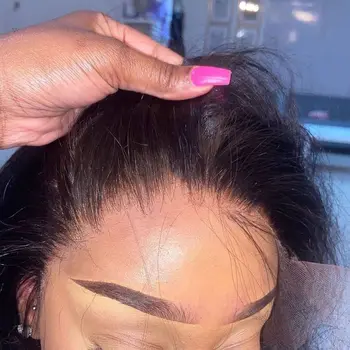 Lace Frontal Closure 13x4 Body Wave Brasilianisches Echthaar, vorgezupft mit Baby Hair, natürliche Farbe