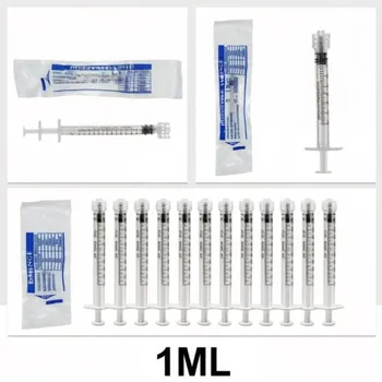 20, 50, 100 Stück 1ML Labor-Spritzen aus Kunststoff mit Luer-Lock, sterilisiert, einzeln verpackt, Injektor