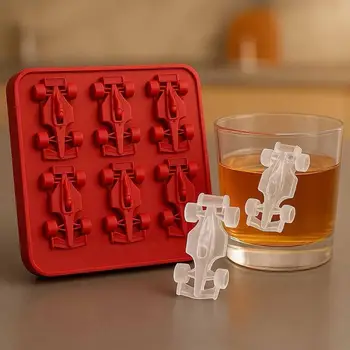 Formel Rennwagen-Eisform F1 Eisform, Silikon-Rennwagen-Geleeform, 3D-Rennwagen-Tumbler mit 6 Mulden