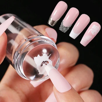 Nagelstempelplatten Pure Clear Jelly Nails Art Stamper Schaber Set Print Silikon Marshmallow Design Maniküre