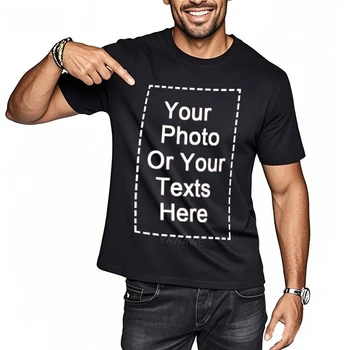 Ihr Design hier T-Shirts Baumwolle Individuelles T-Shirt Machen Sie Ihr Design Logo Text für Männer und Frauen