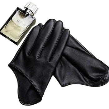 Kunstleder Handschuhe Mode Frau Dame Halbe Palm Handschuhe Pu Leder Fingerlose Dance Bühne Leistung