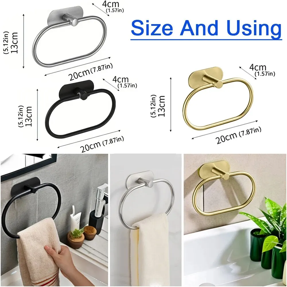 Edelstahl Handtuchhalter Selbstklebende Badezimmer Handtücher – Bild 6