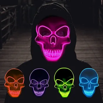 Halloween Horror Schädel Maske LED Kaltlicht Maske LED Halloween Maske Cosplay Maske Halloween Party