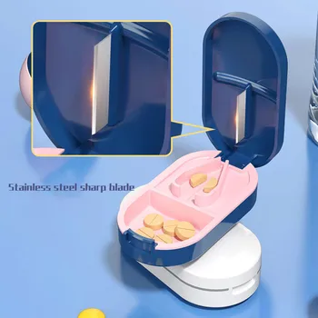 Medizin Pille Box Tragbare Tablet Cutter Splitter Pille Fall Lagerung Box Pille Tablet Cutter Teiler