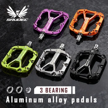 KRSEC 3-Lager-Fahrradpedale, CNC, ultraleicht, BMX, MTB, Rennrad, Pedale, rutschfeste Aluminiumlegierung