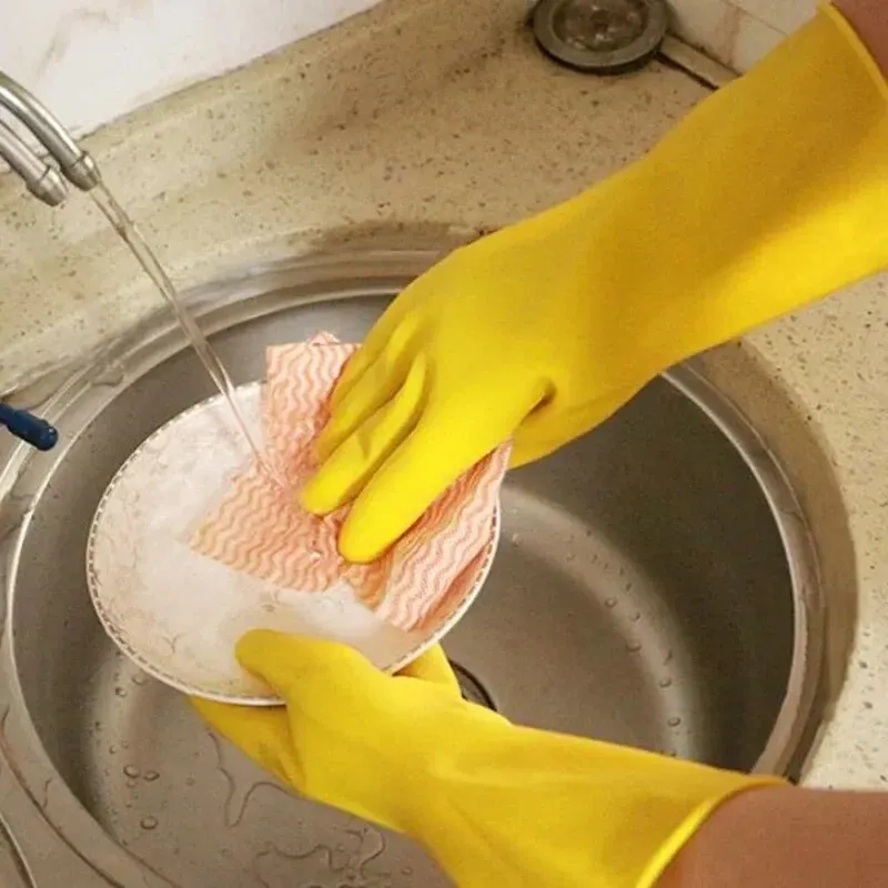 Latex-Geschirrspülhandschuhe – Wasserdicht für Haushalt – Bild 2