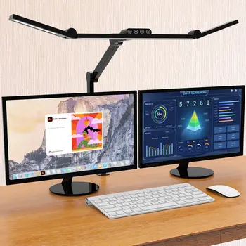 LED-Schreibtischlampe mit Klemme, Architekten-Schreibtischlampe für das Heimbüro mit Atmosphärenbeleuchtung