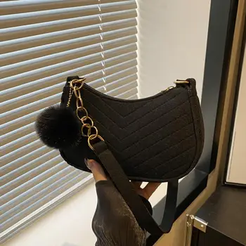 Mini Damen Schultertaschen Mode Filz Damenhandtasche Fortschrittliches Design Unterarm-Handtaschen Mini
