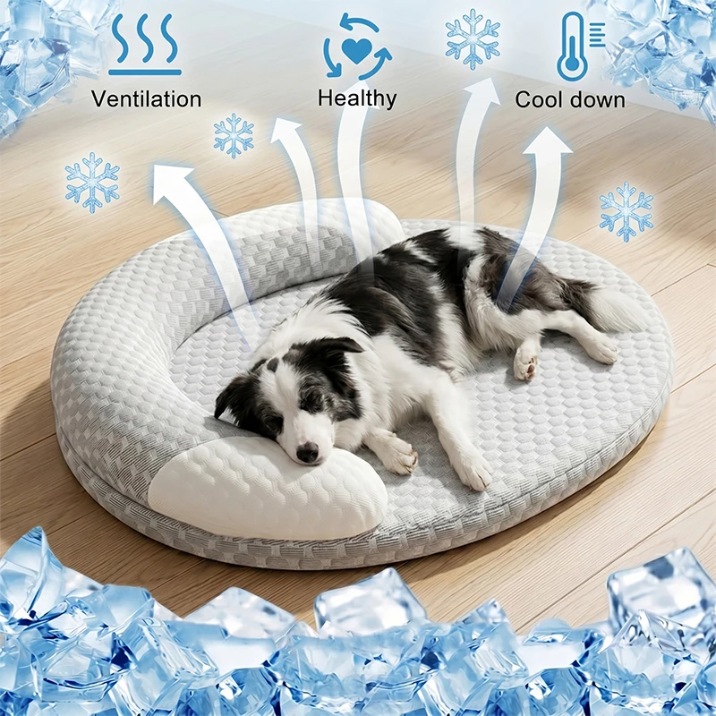 Kühlendes Hundebett Sommer Eisseide Katzenmatte Ovales