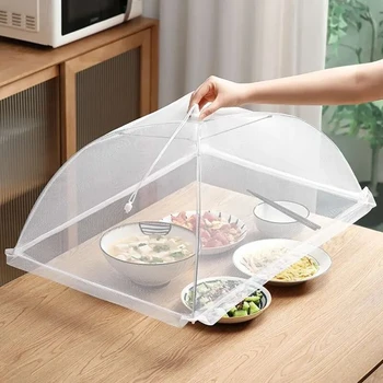 Lebensmittelabdeckung, Netzstoff, zusammenklappbar, waschbar, für Fliegen, Tische, Insektensicher, schützende