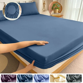 Stoff-Spannbettlaken mit elastischem Band, einfarbiges Matratzenlaken für King-Size-Bett, 150 x 200, 180 x