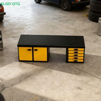 1/64 Maßstab Mini-Werkbank-Modell Puppenhaus-Diorama Möbel-Ornament für Mikro-Auto-Szenen-Layout