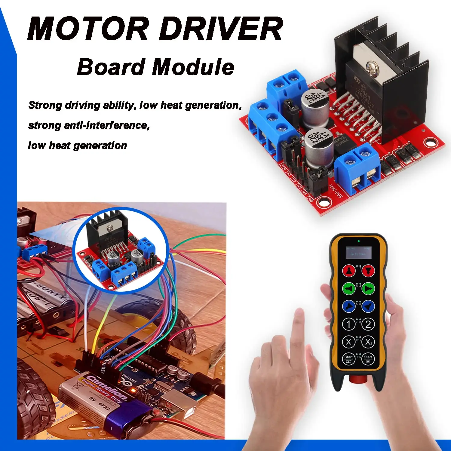 L298N Motor Drive Controller Board DC Dual H-Bridge Roboter – Bild 3