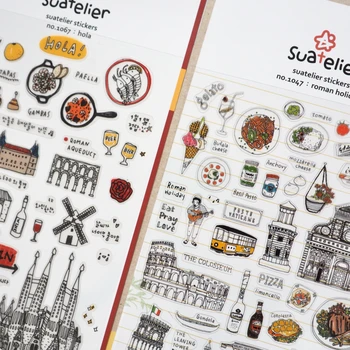 Koreanische Import Suatelier Europäischen Reise Stadt Seoul Aufkleber Scrapbooking Diy Journal Milch Nette