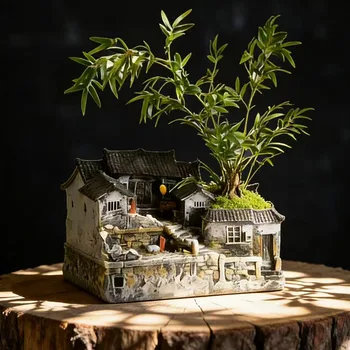 Mikro-Landschafts-Dekoration, Retro und nostalgisches Haus-Ornament, Dekoration für Zuhause, Wohnzimmer
