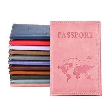 Unisex Flugzeug Reisepasshülle Damen Herren Reisepasshülle Leder Rosa Niedliche Reisepass Geldbörse Mädchen