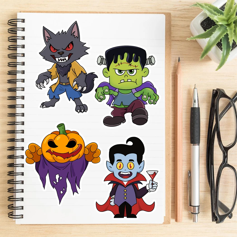 32 Blatt Halloween Make a Face Puzzle PVC Aufkleber Kinder – Bild 2