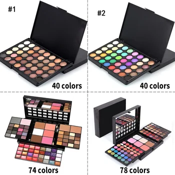 40/74/78 Farben Glitzer Lidschatten Palette matt wasserdicht langlebige gepresste Puder Kosmetik Kit Mode
