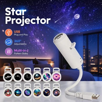 USB-Sternenhimmel-Nachtlicht HD Intelligenter Dynamischer Holographischer Lichtprojektor