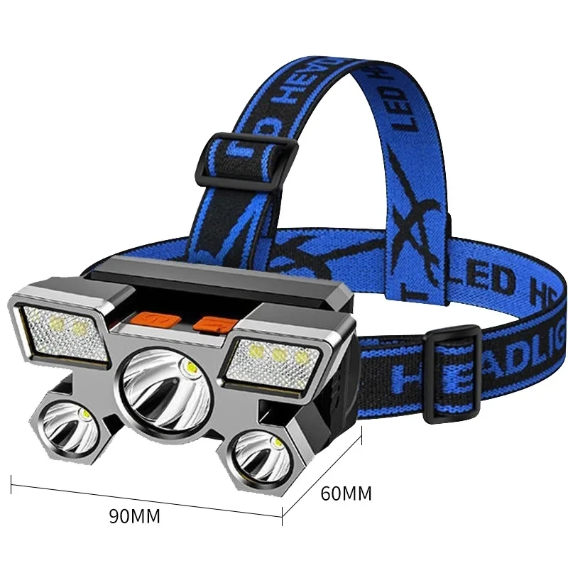 USB Aufladbare Scheinwerfer Tragbare 5LED Scheinwerfer Gebaut – Bild 5