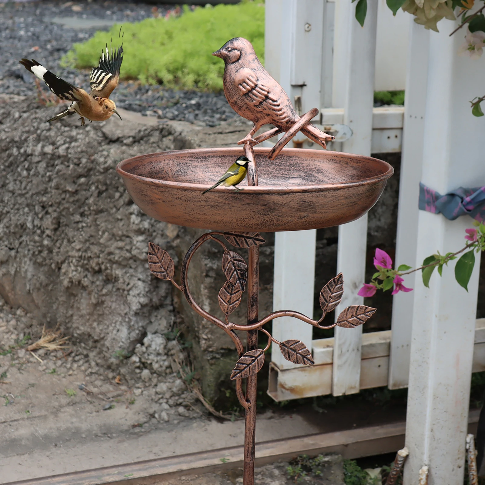 Garten-Vogelbad, robustes Eisen-Vogelbad für den – Bild 5