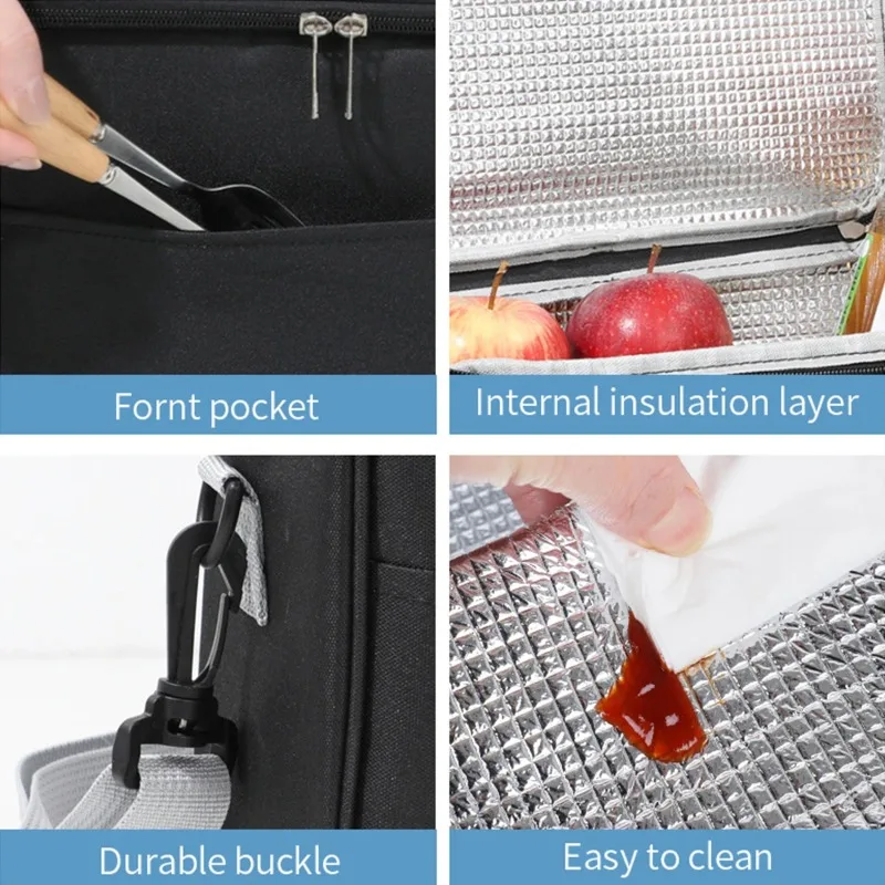 Isolierte Lunchtasche, wasserdicht, große Kapazität – Bild 5