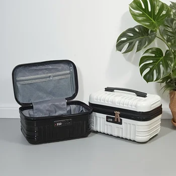 Koffer für Make-up mit Griff und Codeschloss, Große Kapazität, Tragbarer Reise-Kosmetik-Organizer