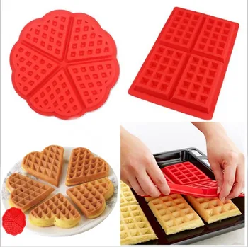 Lebensmittelechte Silikon-Waffelform DIY Kuchenform Antihaft-Silikon-Backform-Set Küchen-Backzubehör