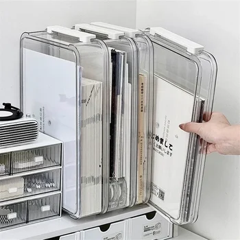 Acryl Transparent Desktop Papier Lagerung Box A4 Datei Dokument Prüfung Papier Organizer Haushalt Staub Proof