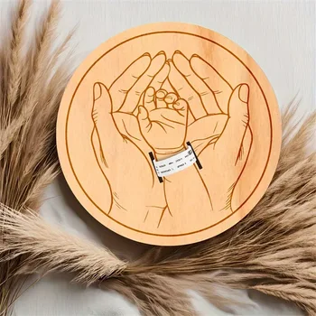 Neugeborenen gravierter Andenkenhalter Fotografie Zubehör personalisierter Name Baby Geschenk Memorial Day