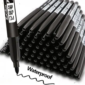 Permanentmarker, Manga-Zeichnungsmarker, Schwarz, Blau, Rot, wasserdichte Tinte, Skizzenstifte (6 Stück)