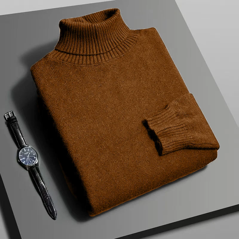 Herbst Herren Hohe Qualität Gestrickte Rollkragenpullover – Bild 3