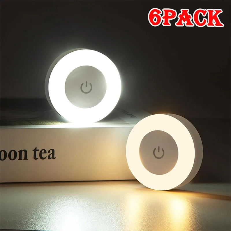 1-6 Stück energiesparende LED-Nachtlichter, Touch-Sensor, 3