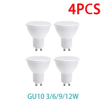 LED Strahler Birne GU10 AC220V 3W 6W 9W 12W 180 Grad Abstrahlwinkel Hohe Lumen Indoor LED (4 Stück)
