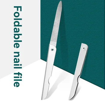 Der faltbare Nagelfeilenstreifen aus Edelstahl ist ein tragbares und praktisches Werkzeug für Schönheit