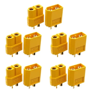 XT60 Batteriestecker, männlicher Stecker, vergoldeter Stecker, DIY-Verbindungsstück (10 Stück)