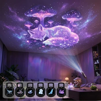 Traumhafter Sternenhimmel-Projektor, mit 6 austauschbaren Designs, ideal als Nachtlicht zur Raumdekoration