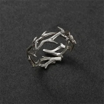 Vintage Ins Style Adherence Herren- und Damenringe mit Zweigen, Dornen, Ringgeschenken für Paare, Mode