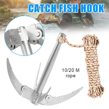 Klappbootanker mit Seil Outdoor Grappling Hook Survival Tool Robustes und langlebiges Werkzeug für kleine