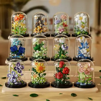 Mikro partikel Baustein Bouquet handgemachtes Geschenk, Kinder Puzzle Spielzeug handgemachte DIY Sonnenblume
