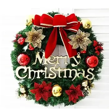 Weihnachtsdekorationen, 45 cm, Weihnachtskranz, künstlicher Kranz, Türbehang, Fenster-Requisiten, Hintergrund