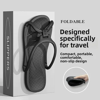 Faltbare Reise-Hausschuhe, Unisex, EVA-Flip-Flops, Hotel, rutschfest, für Badezimmer, drinnen und draußen