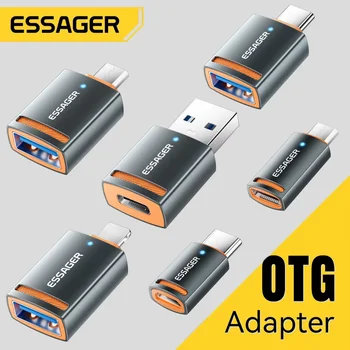 Essager USB3.0 OTG Adapter Typ-C USB-A Micro Buchse auf USB Micro iP Typ-C Stecker Konverter für MacBook