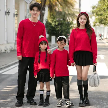 Weihnachtspullover für die ganze Familie, Strickoberteile, frohes neues Jahr, Mutter, Tochter, Kind, passender