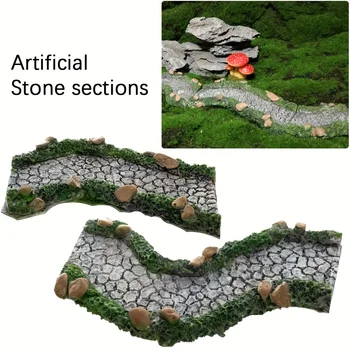 Kunststeinwege, Feengartenwege, Kunstdekorationen aus Harz, Mikrolandschaften, Miniatur-Landschaftsgestaltung