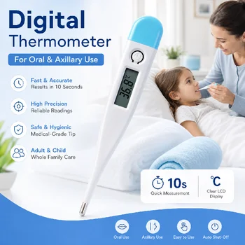 Digitales Wasserthermometer, genaue Ablesung der oralen und Achselhöhltemperatur, Fieberalarm-Thermometer